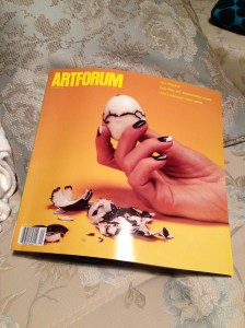 Still from Camille Henrot's Grosse Fatigue (2013) gracing the cover of Artforum September 2013 issue